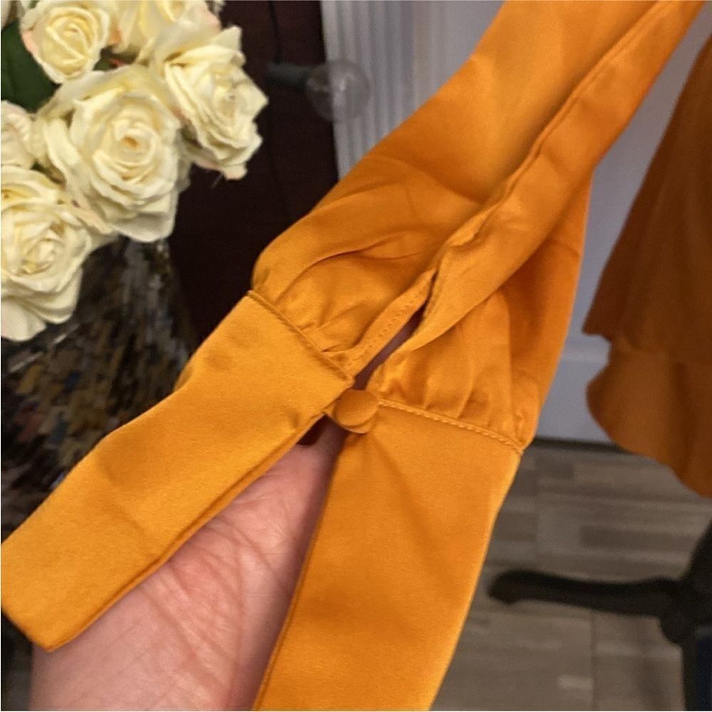 Hello Molly Vibrant Orange Long Sleeve Dress, US4 - Picture 8 of 12